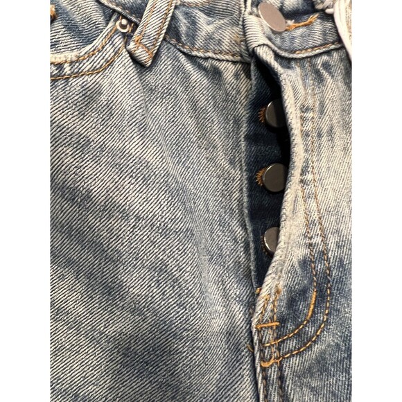 MNML Jeans Mens Sz 28 Distressed Destroyed Button Fly Slim grunge streetwear New - Picture 11 of 14